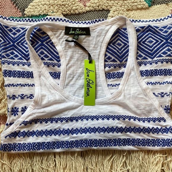 NWT. Sam Edelman Racerback Embroidered Tank - Picture 4 of 6